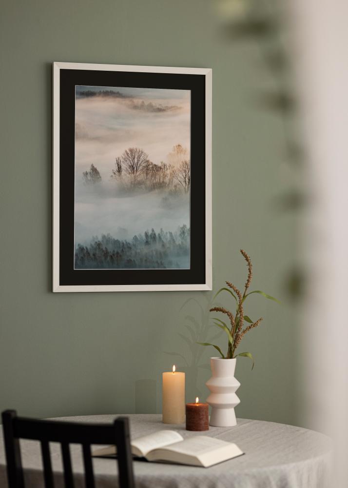 Keret Fiorito Fehér 40x50 cm - Paszpartu Fekete 12x16 inches