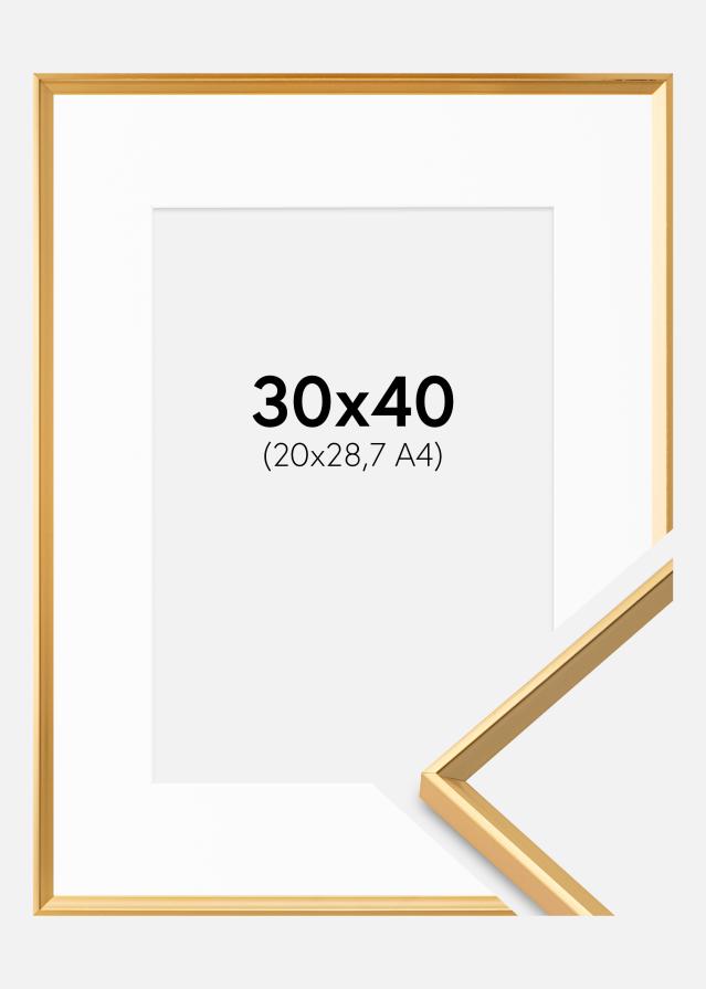 Keret Desire Arany 30x40 cm - Paszpartu Fehér 21x29,7 cm (A4)