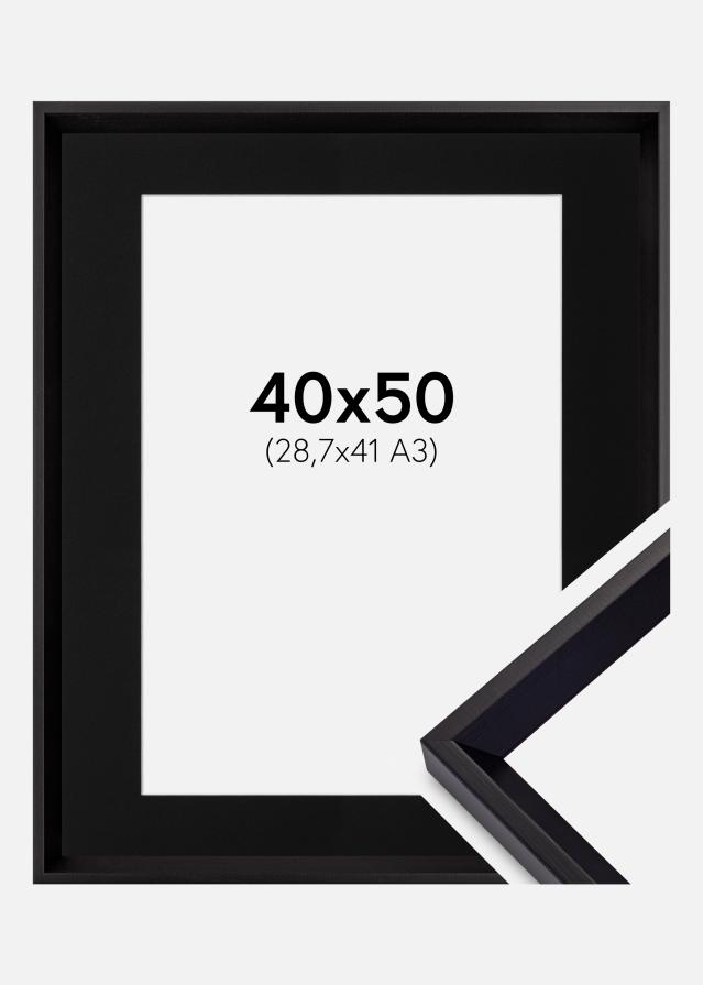 Keret Globe Fekete 40x50 cm - Paszpartu Fekete 29,7x42 cm (A3)