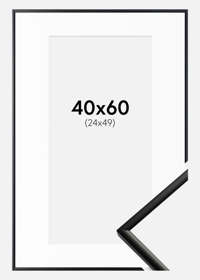 Keret New Lifestyle Matt Fekete 40x60 cm - Paszpartu Fehér 25x50 cm