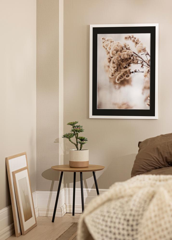 Keret White Wood 50x100 cm - Paszpartu Fekete 30x80 cm