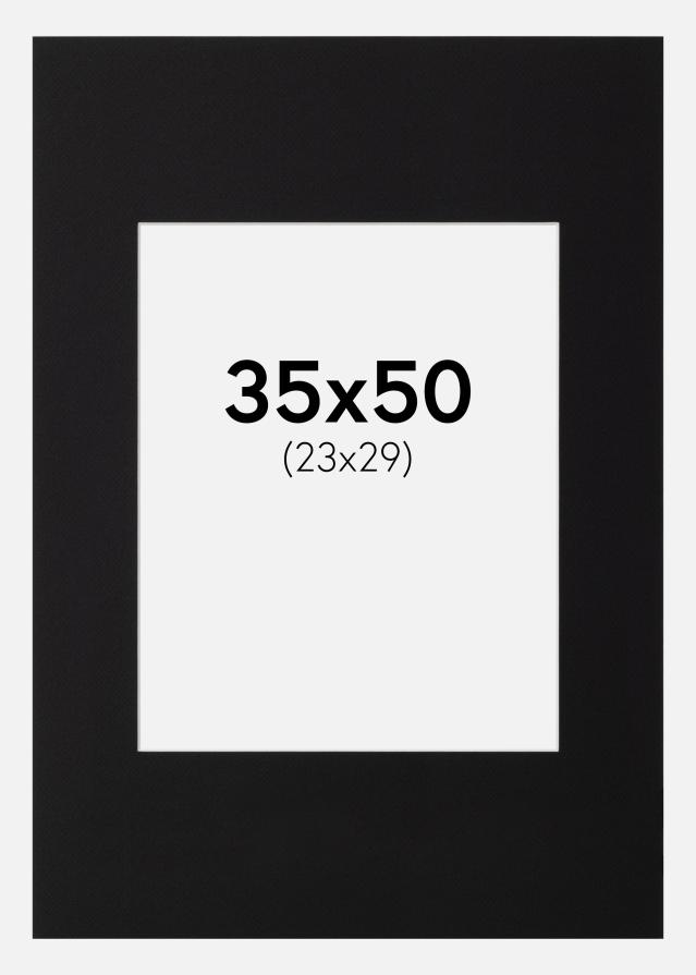 Paszpartu Fekete Standard Fehér él 35x50 cm (23x29)