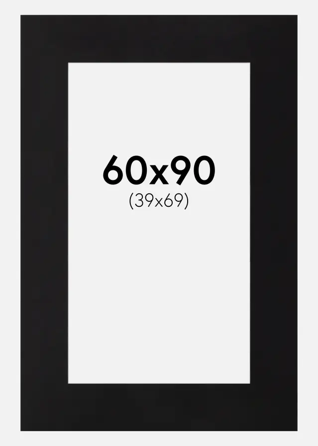 Paszpartu Fekete Standard Fehér él 60x90 cm (39x69)