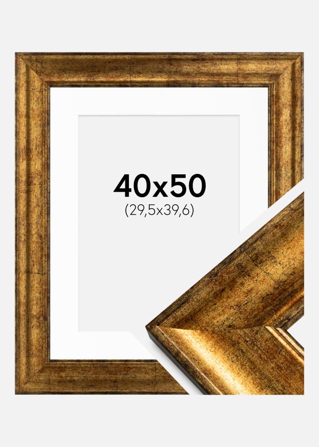 Keret Saltsjöbaden Arany 40x50 cm - Paszpartu Fehér 12x16 inches