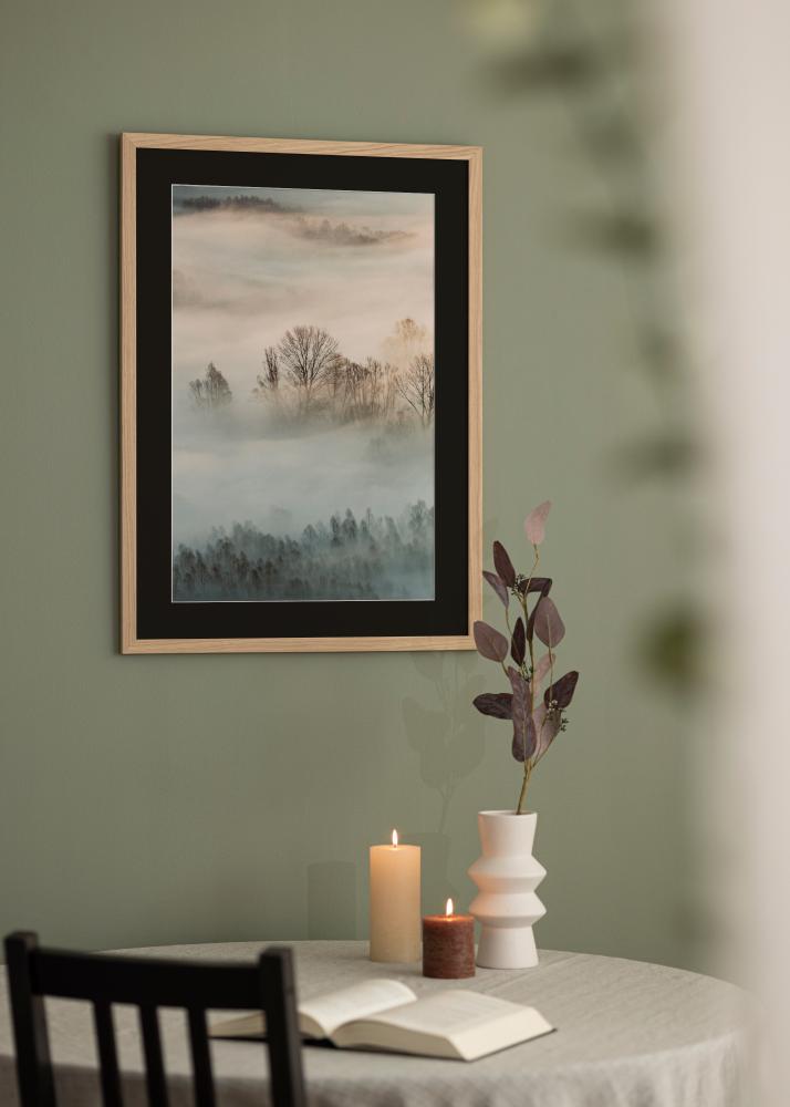 Keret Oak Wood 18x24 cm - Paszpartu Fekete 13x17 cm