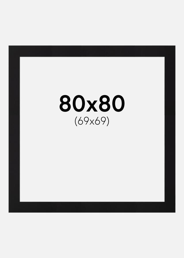 Paszpartu Fekete Fehér él 80x80 cm (69x69)