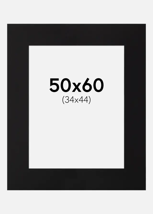 Paszpartu Fekete Standard Fehér él 50x60 cm (34x44)