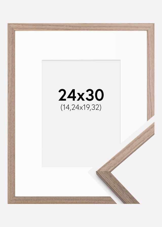 Keret Edsbyn Világos Diófa 24x30 cm - Paszpartu Fehér 6x8 inches
