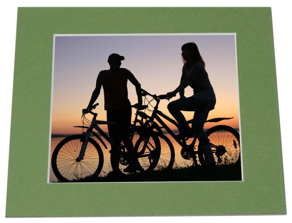 Paszpartu Zöld Fehér él - Méretre szabott