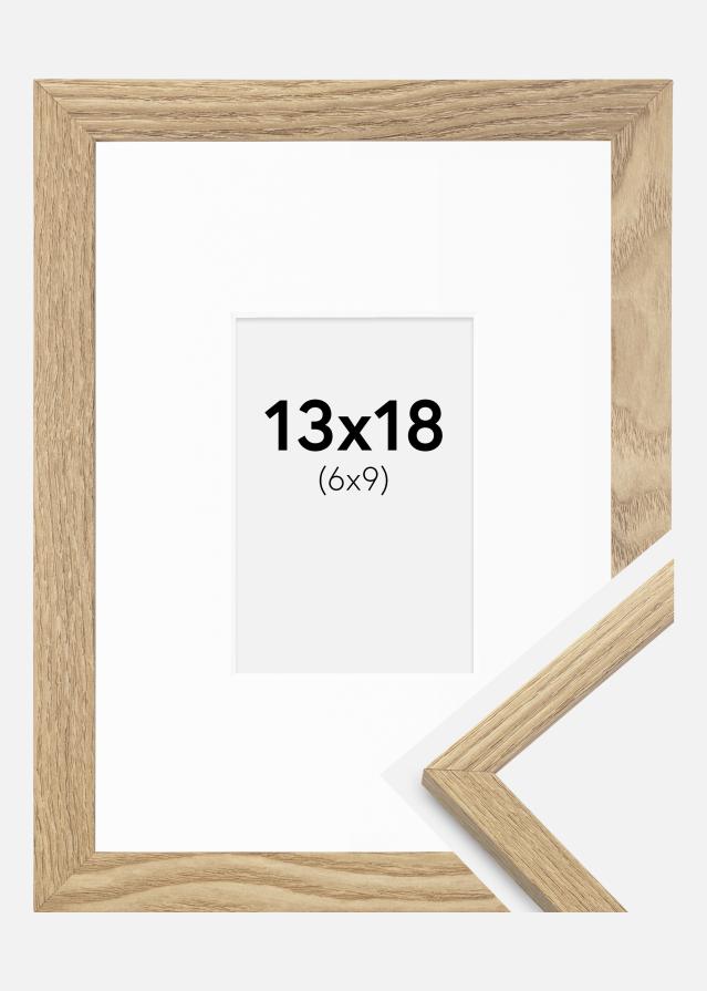Keret Trendy Tölgy 13x18 cm - Paszpartu Fehér 7x10 cm