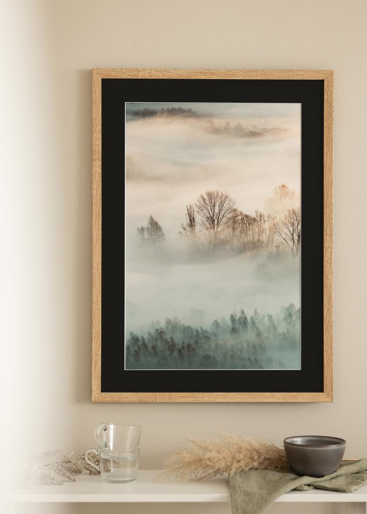 Keret Fiorito Világos Tölgy 30x40 cm - Paszpartu Fekete 21x30 cm