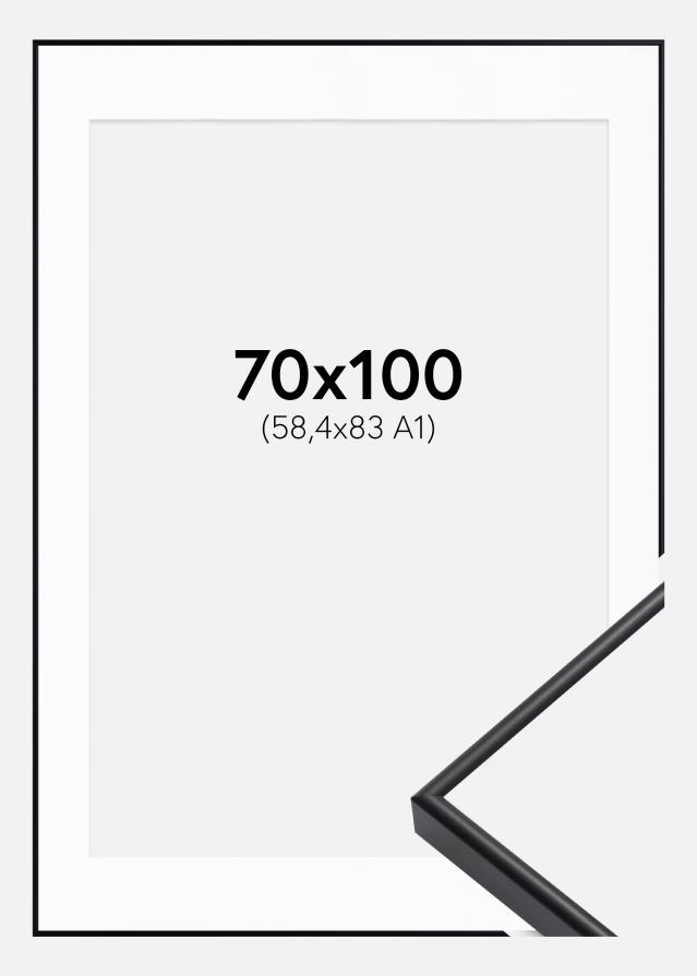 Keret Visby Fekete 70x100 cm - Paszpartu Fehér 59,4x84 cm (A1)