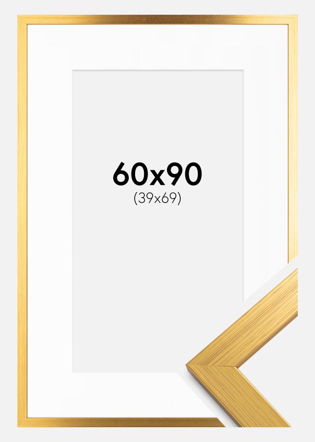 Keret Gold Wood 60x90 cm - Paszpartu Fehér 40x70 cm