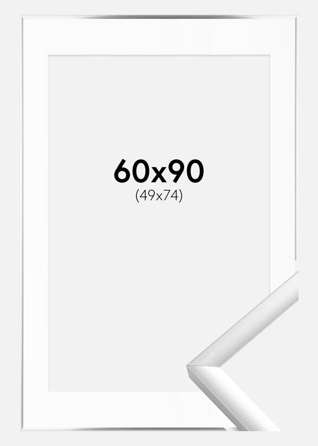 Keret New Lifestyle Ezüst 60x90 cm - Paszpartu Fehér 50x75 cm