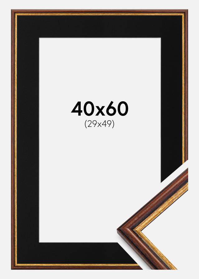 Keret Horndal Barna 40x60 cm - Paszpartu Fekete 30x50 cm