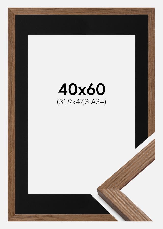 Keret Fiorito Sötét Tölgy 40x60 cm - Paszpartu Fekete 32,9x48,3 cm (A3+)