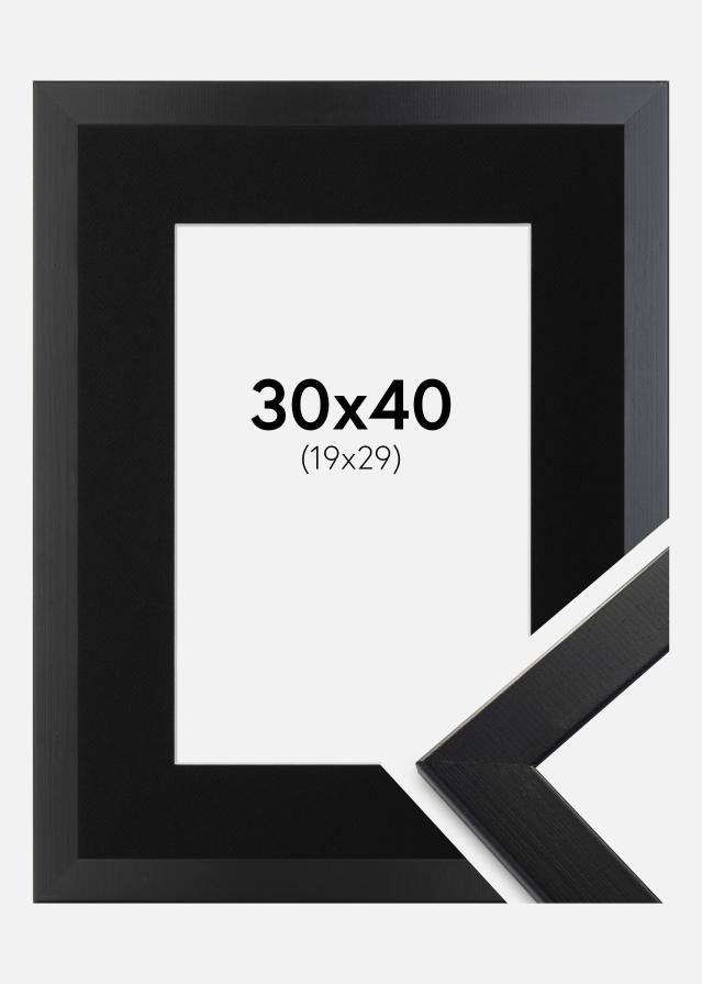 Keret Trendline Fekete 30x40 cm - Paszpartu Fekete 20x30 cm