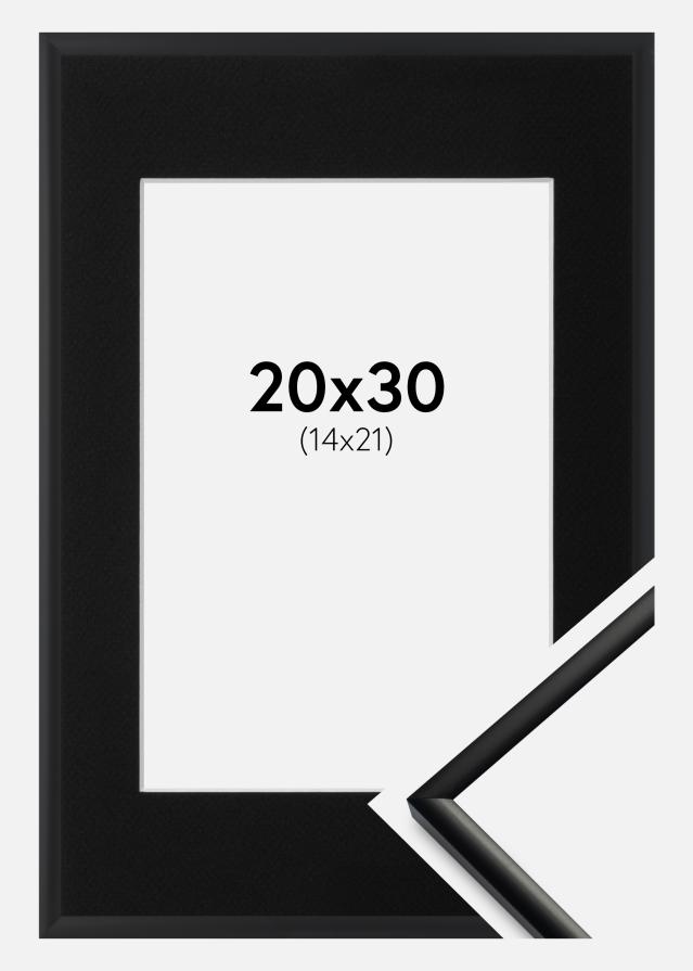 Keret New Lifestyle Matt Fekete 20x30 cm - Paszpartu Fekete 15x22 cm