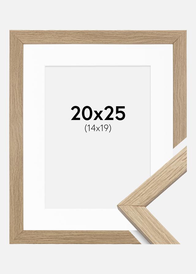 Keret Elegáns Tölgy 20x25 cm - Paszpartu Fehér 15x20 cm