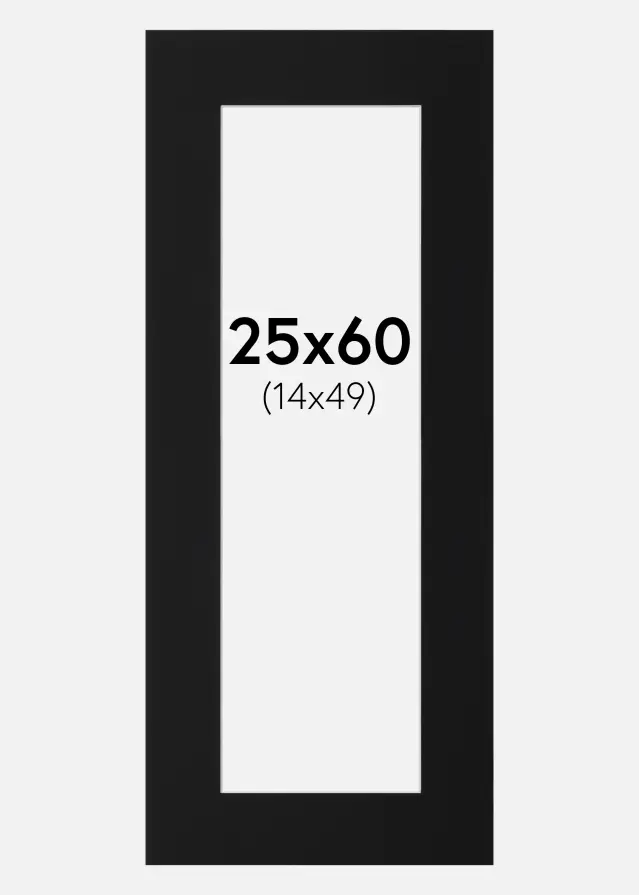 Paszpartu Fekete Standard (Fehér Mag) 25x60 cm (14x49)