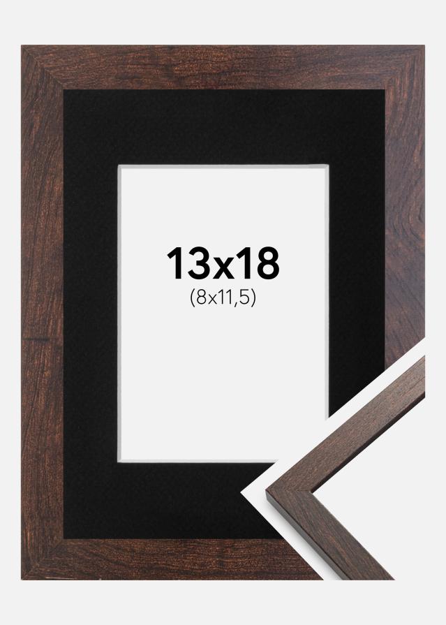 Keret Trendy Dió 13x18 cm - Paszpartu Fekete 9x12 cm