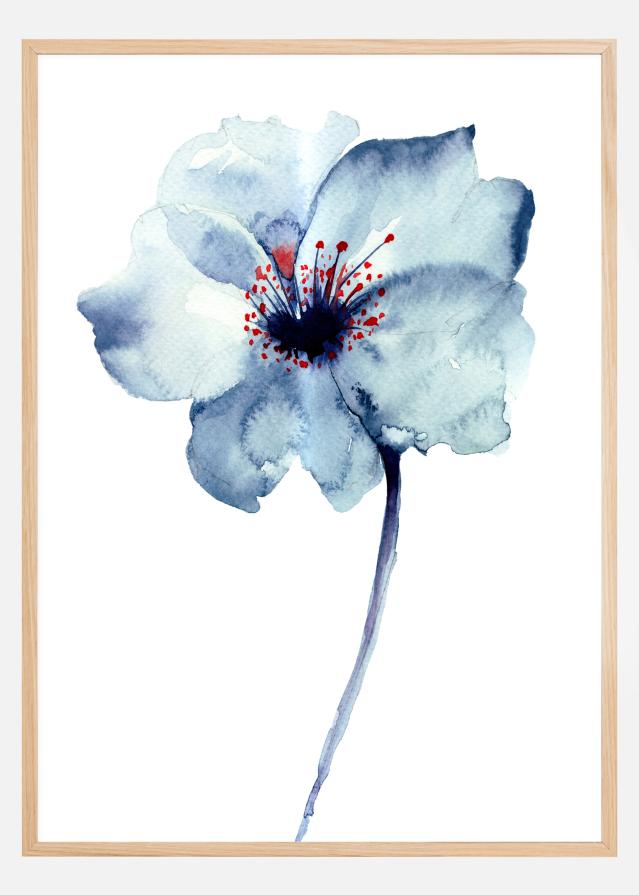 Aquarelle Flower - Blue Poszter