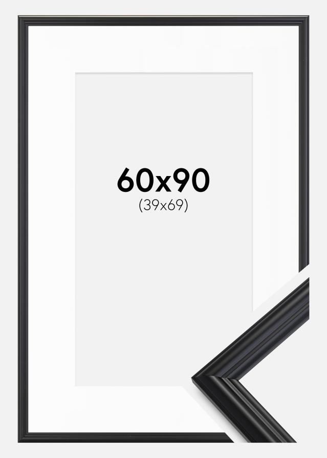 Keret Siljan Fekete 60x90 cm - Paszpartu Fehér 40x70 cm