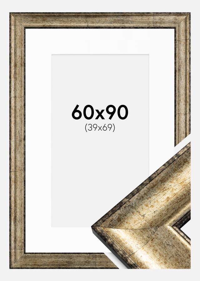 Keret Saltsjöbaden Antik arany 60x90 cm - Paszpartu Fehér 40x70 cm
