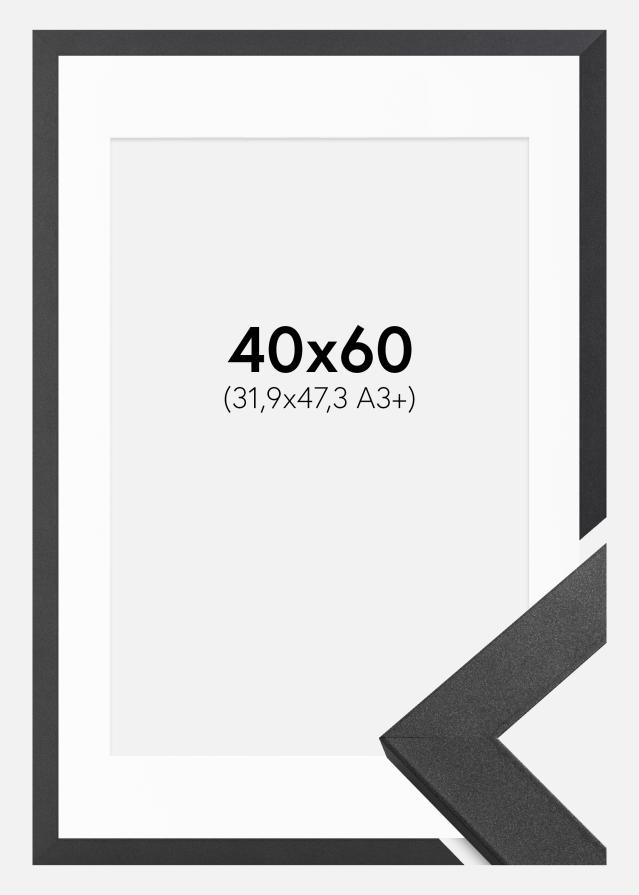 Keret Graphite Wood 40x60 cm - Paszpartu Fehér 32,9x48,3 cm (A3+)