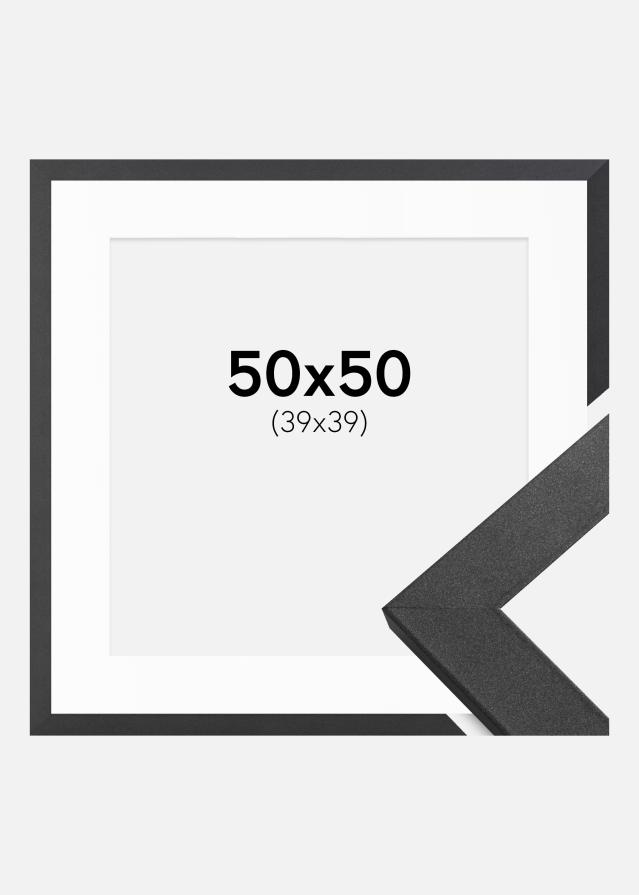 Keret Graphite Wood 50x50 cm - Paszpartu Fehér 40x40 cm