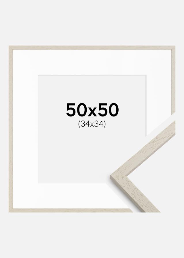 Keret Edsbyn Homok 50x50 cm - Paszpartu Fehér 35x35 cm