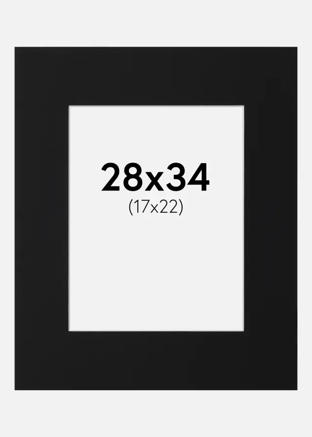 Paszpartu Fekete Standard (Fehér Mag) 28x34 cm (17x22)