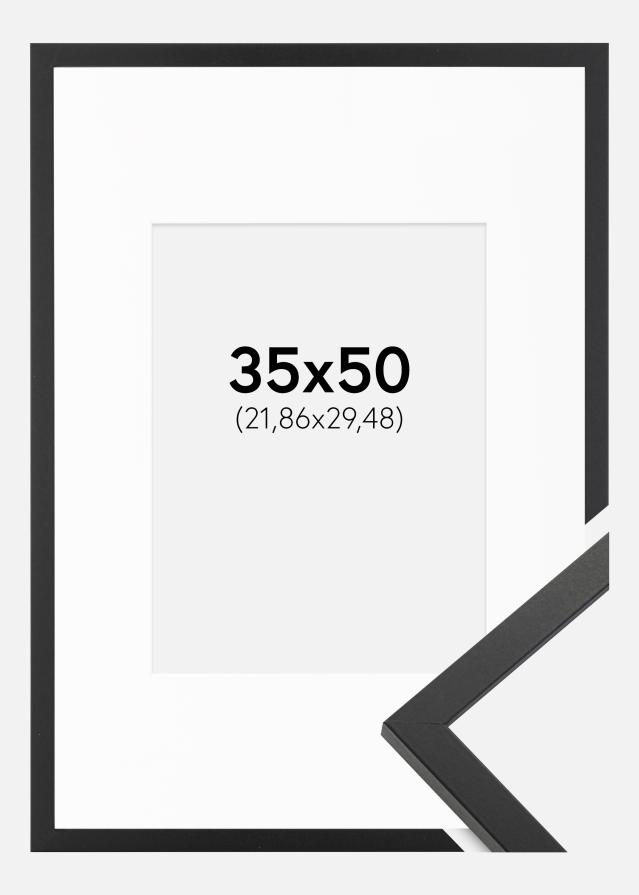Keret Trendy Fekete 35x50 cm - Paszpartu Fehér 9x12 inches