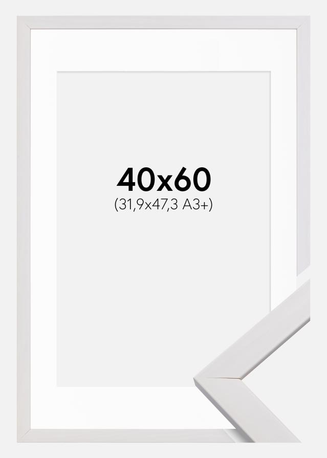 Keret Elegáns Fehér 40x60 cm - Paszpartu Fehér 32,9x48,3 cm (A3+)