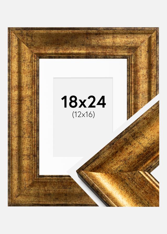 Keret Saltsjöbaden Arany 18x24 cm - Paszpartu Fehér 13x17 cm