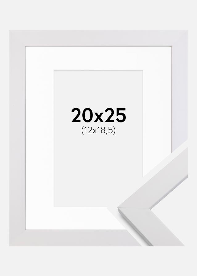 Keret White Wood 20x25 cm - Paszpartu Fehér 13x19,5 cm