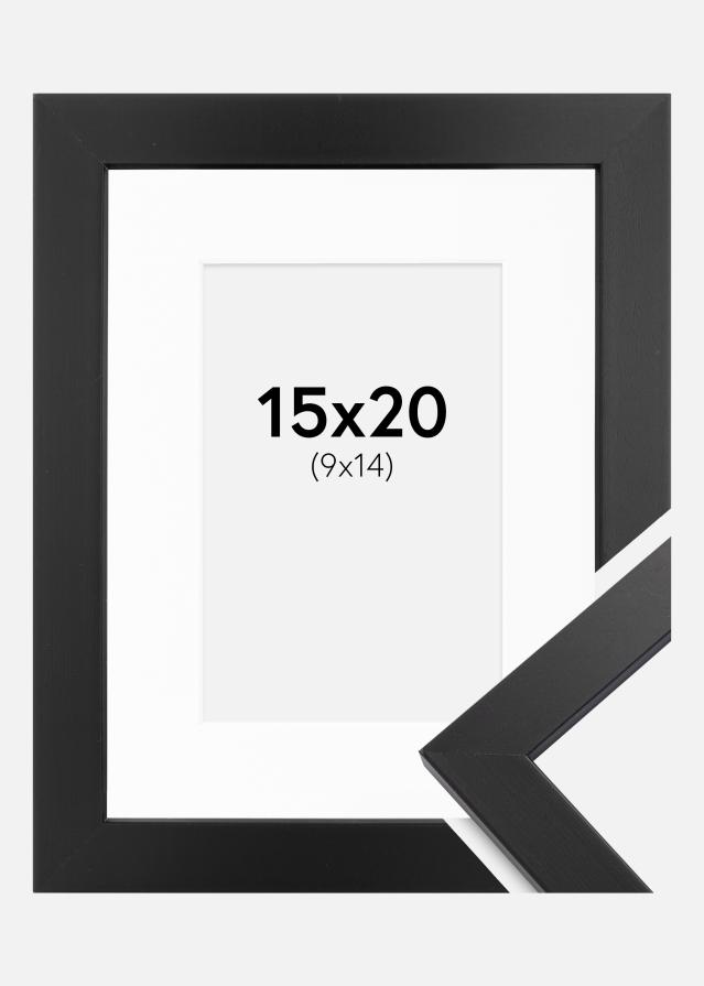 Keret Black Wood 15x20 cm - Paszpartu Fehér 10x15 cm
