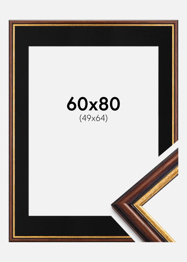 Keret Siljan Barna 60x80 cm - Paszpartu Fekete 50x65 cm