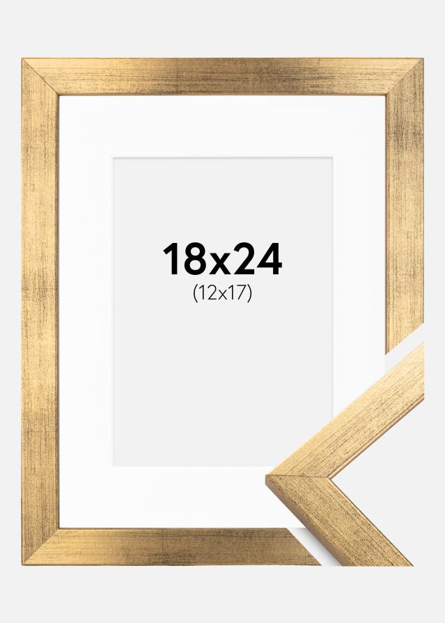 Keret Elegáns Arany 18x24 cm - Paszpartu Fehér 13x18 cm