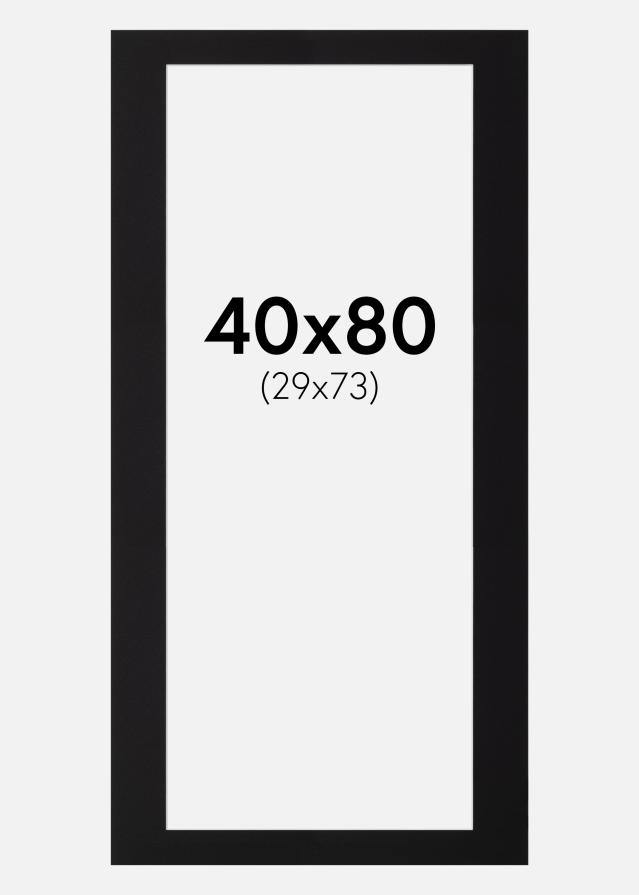 Paszpartu Fekete Standard Fehér él 40x80 cm (29x73)