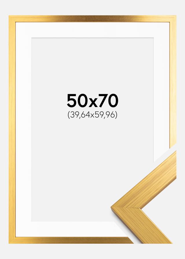 Keret Gold Wood 50x70 cm - Paszpartu Fehér 16x24 inches