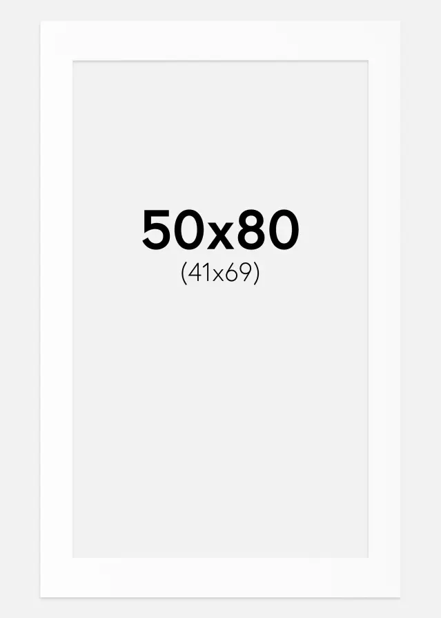 Paszpartu Fehér Standard Fehér él 50x80 cm (41x69)