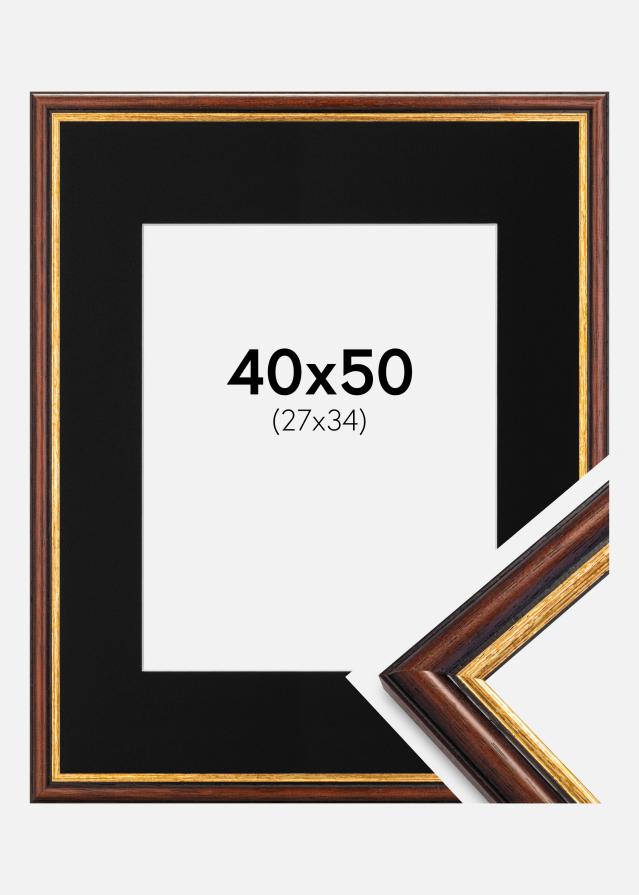 Keret Siljan Barna 40x50 cm - Paszpartu Fekete 28x35 cm