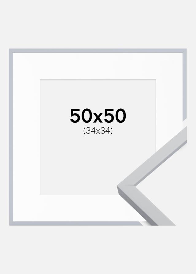Keret Oslo Fehér 50x50 cm - Paszpartu Fehér 35x35 cm