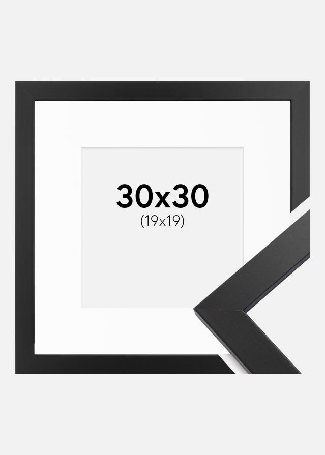 Keret Black Wood 30x30 cm - Paszpartu Fehér 20x20 cm