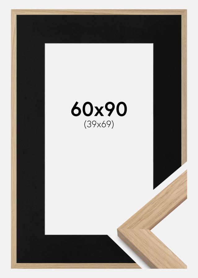 Keret Oak Wood 60x90 cm - Paszpartu Fekete 40x70 cm