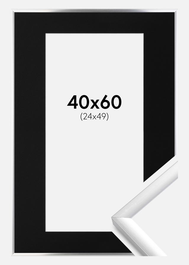 Keret New Lifestyle Ezüst 40x60 cm - Paszpartu Fekete 25x50 cm