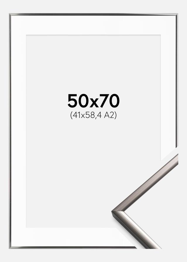 Keret New Lifestyle Acél 50x70 cm - Paszpartu Fehér 42x59,4 cm (A2)