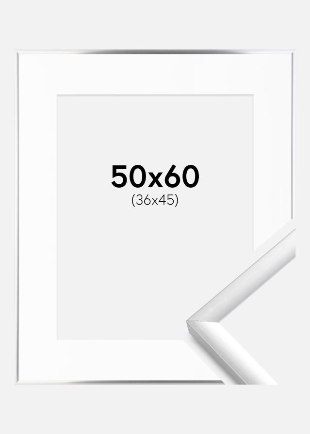 Keret New Lifestyle Ezüst 50x60 cm - Paszpartu Fehér 37x46 cm