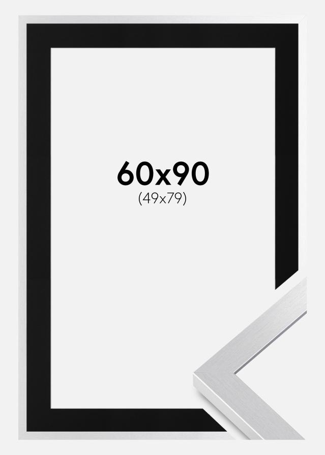 Keret Selection Ezüst 60x90 cm - Paszpartu Fekete 50x80 cm